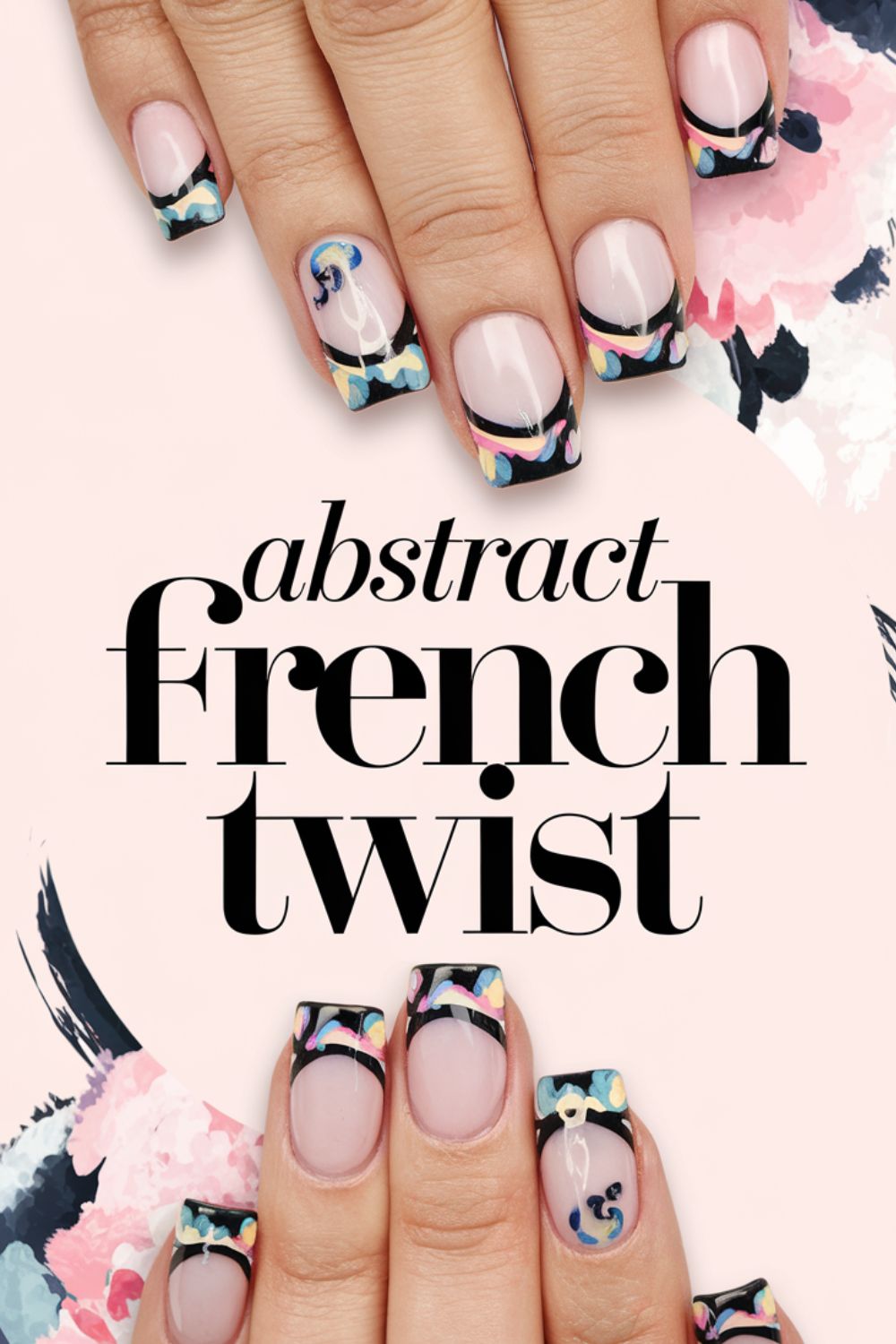 Abstract French Twist nail art