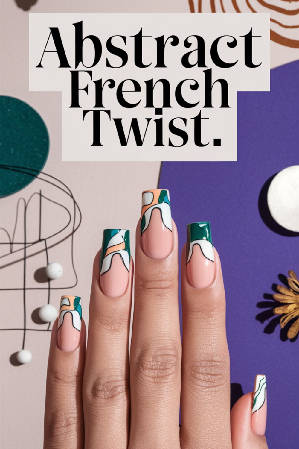 Abstract French Twist nails