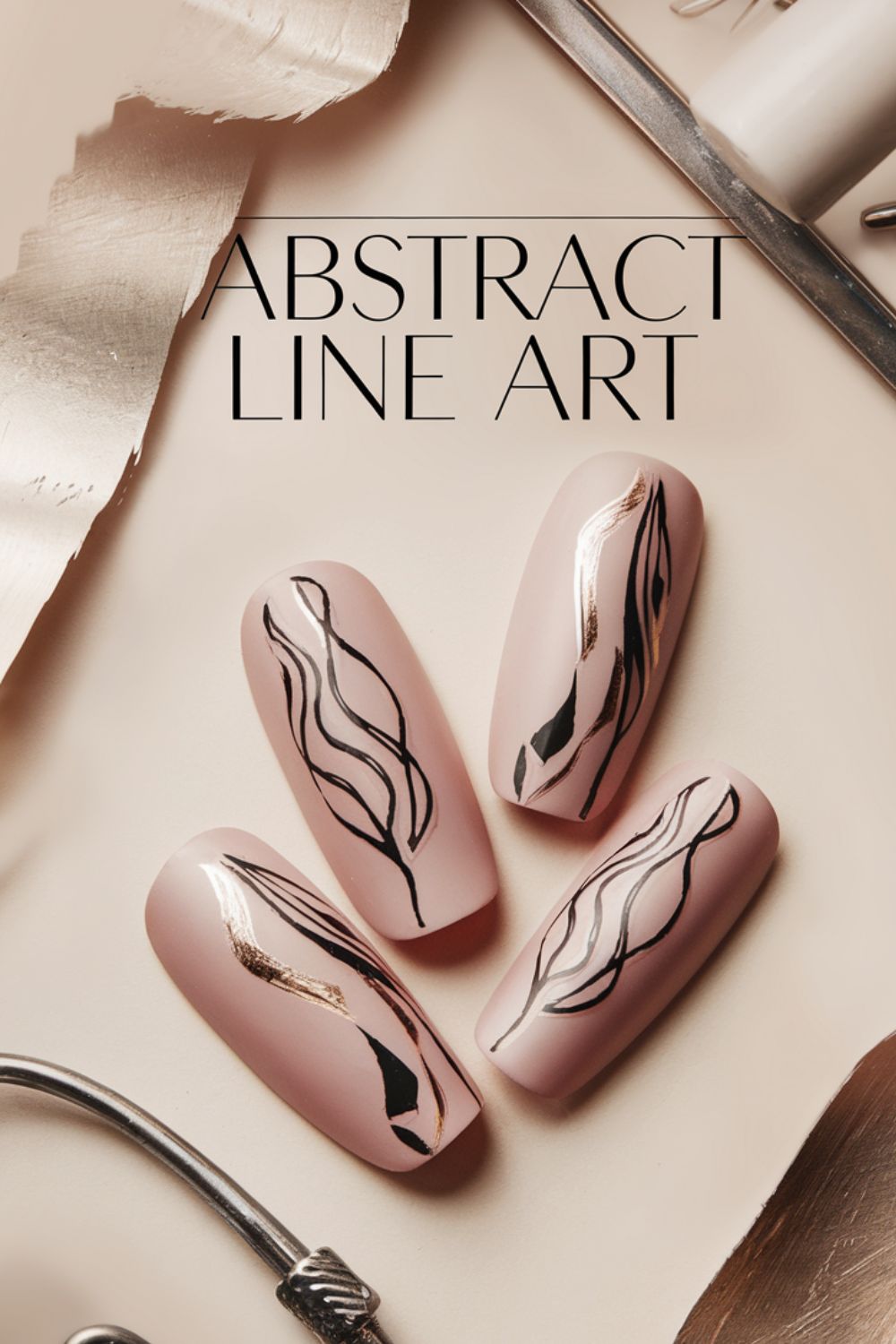 Abstract Line Art nails