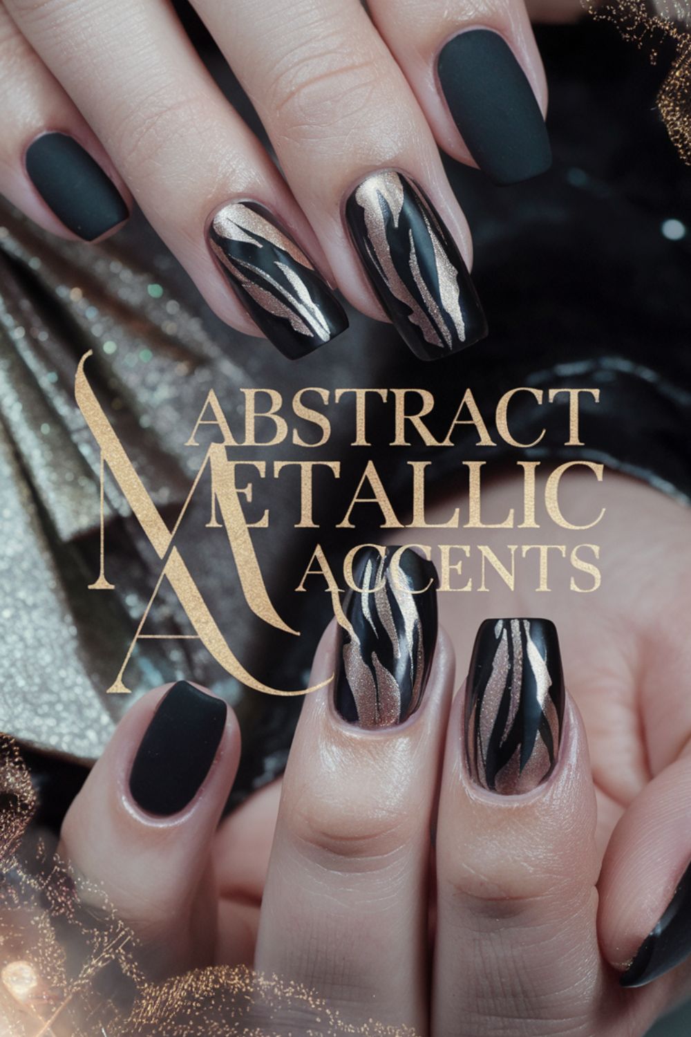 Abstract Metallic Accents nail arts