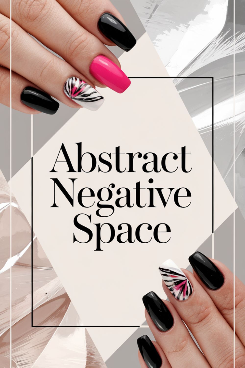 Abstract Negative Space nail arts