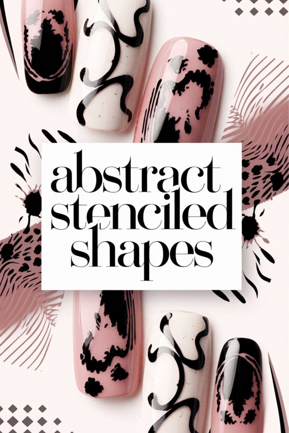 Abstract Stenciled Shapes Nail arts