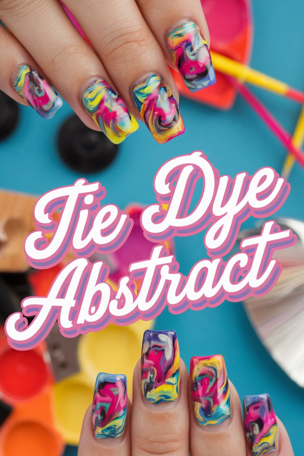 Tie Dye Abstract nail arts
