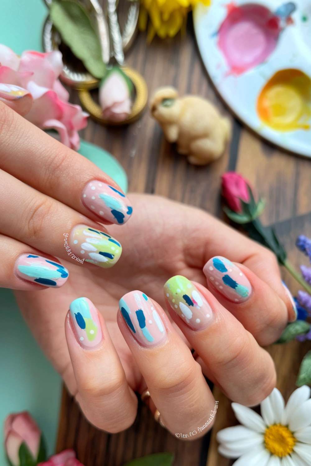 Abstract Brush Stroke Nail art design ideas