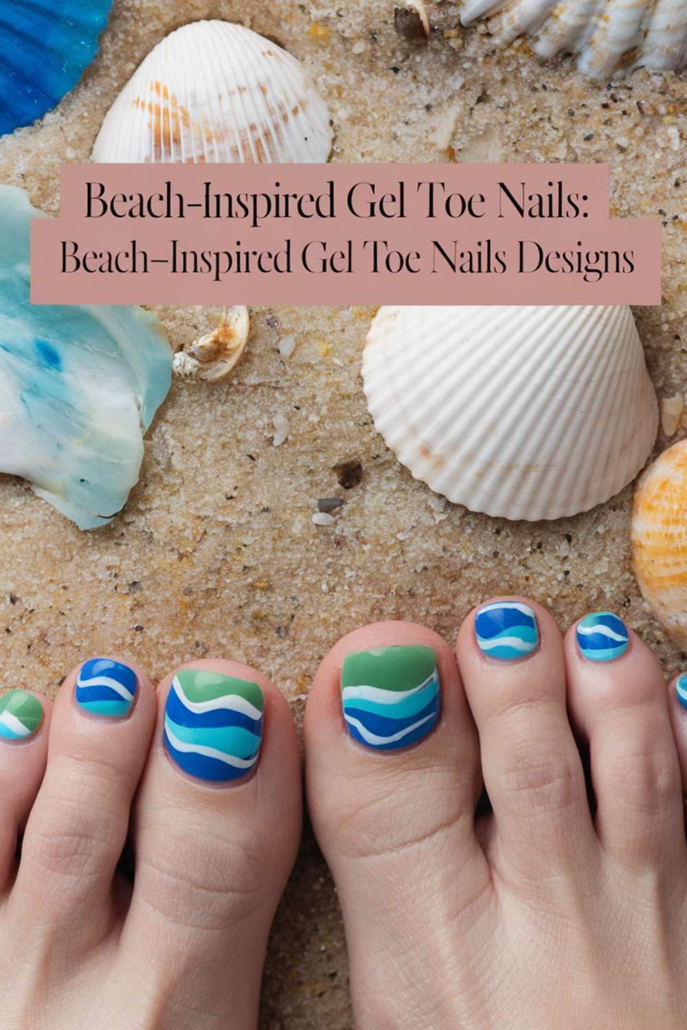 Beach-Inspired Gel Toe Nails Designs