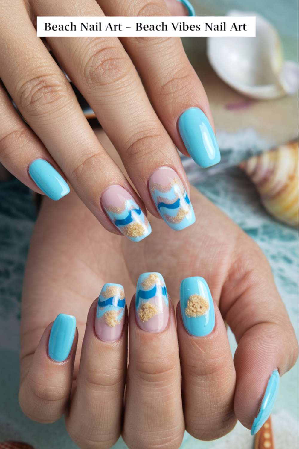 Beach Vibes Nail Art design