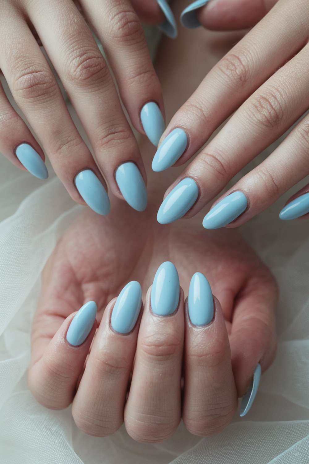 Blue Accented Minimalist Nails