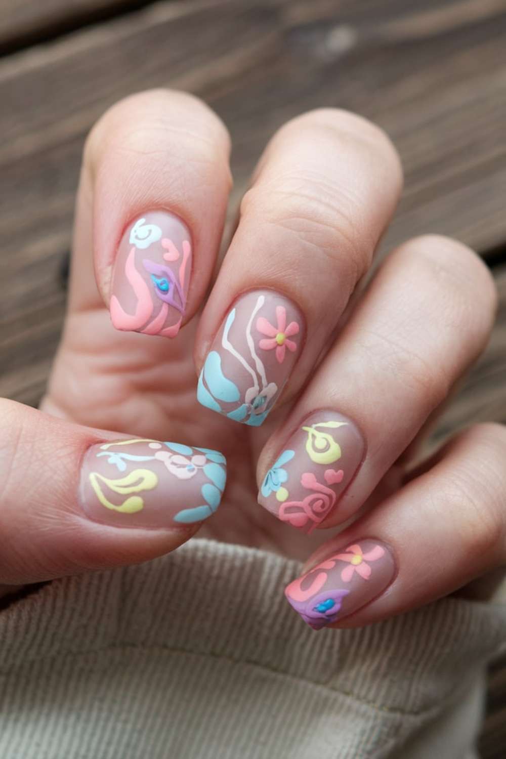 Boho-Inspired Abstract Shapes nail arts