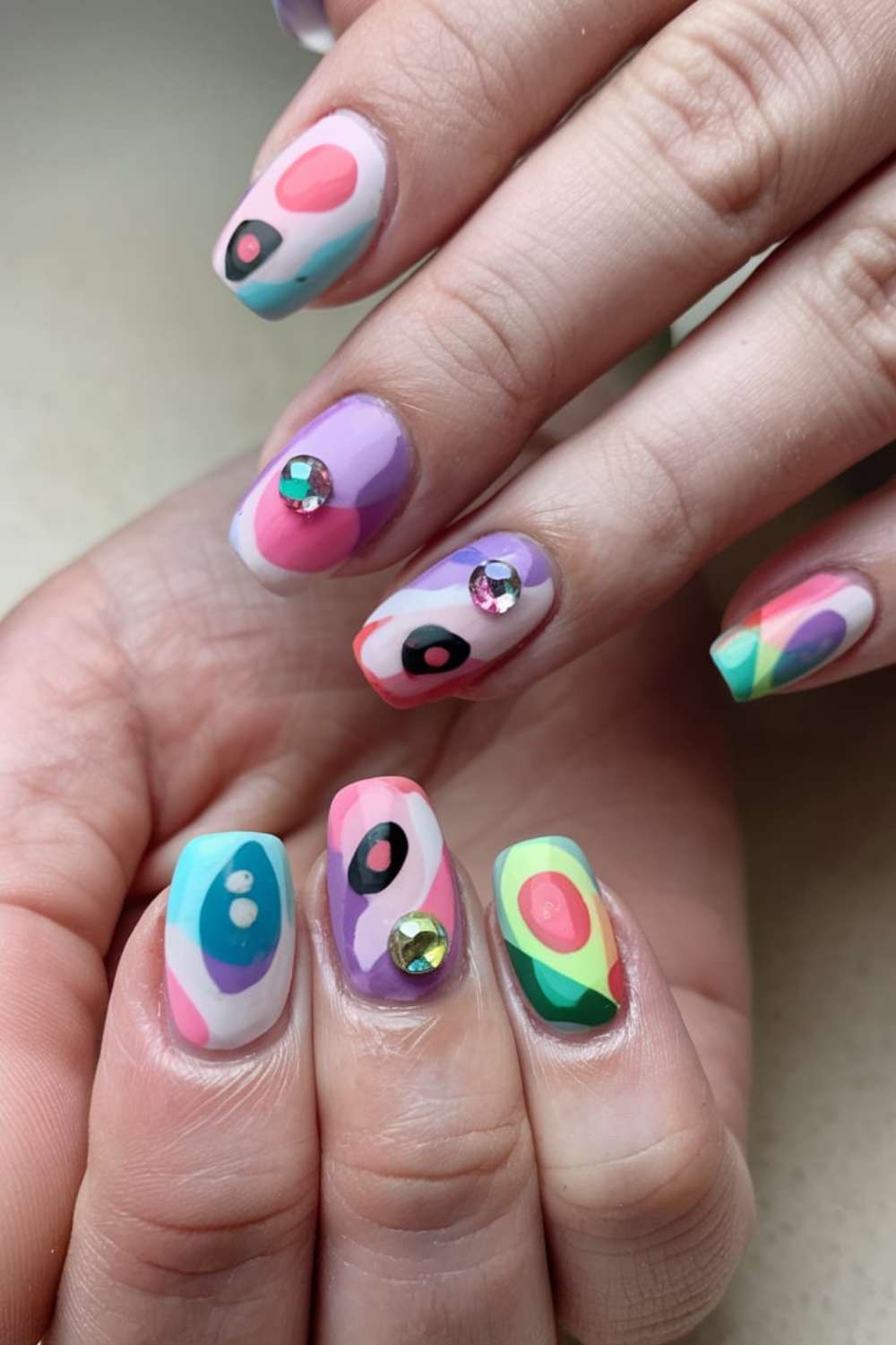 Boho-Inspired Abstract Shapes nail