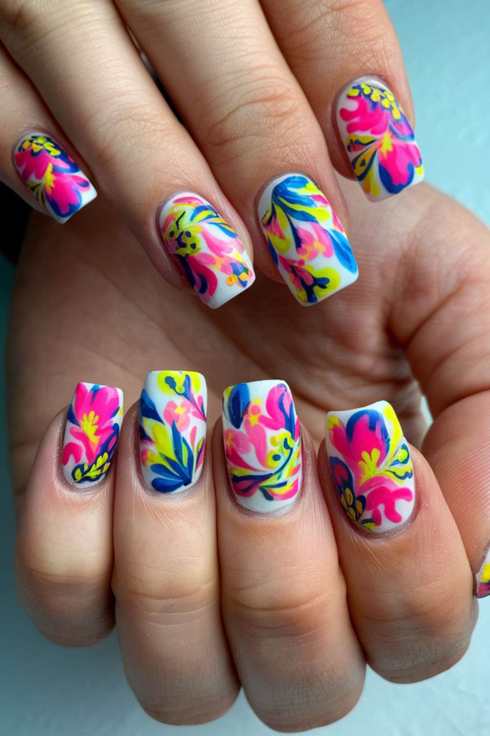 Bold Floral Swirls nail art design ideas