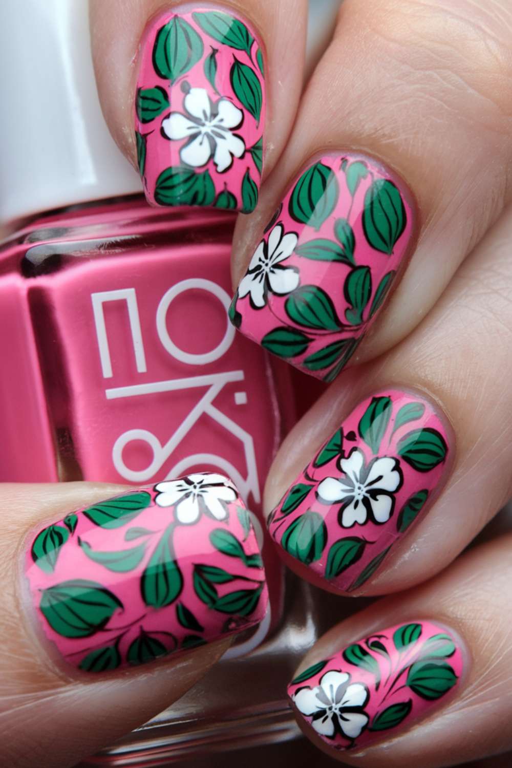 Bold Floral Swirls nail art design