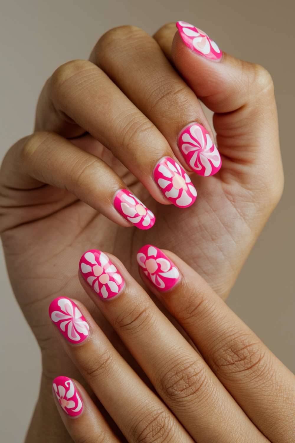 Bold Floral Swirls nail art