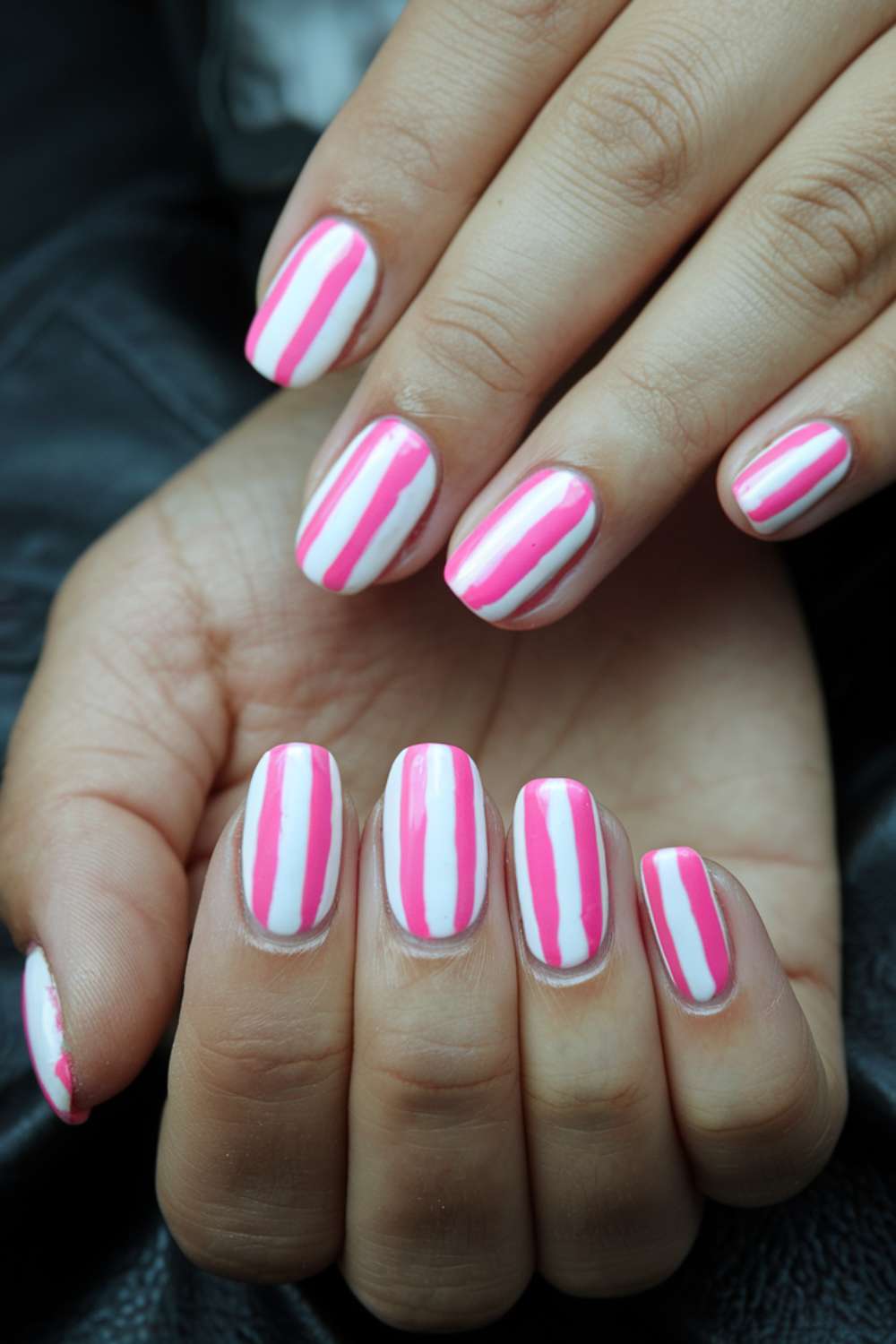 Bold and Bright Baby Pink nail art