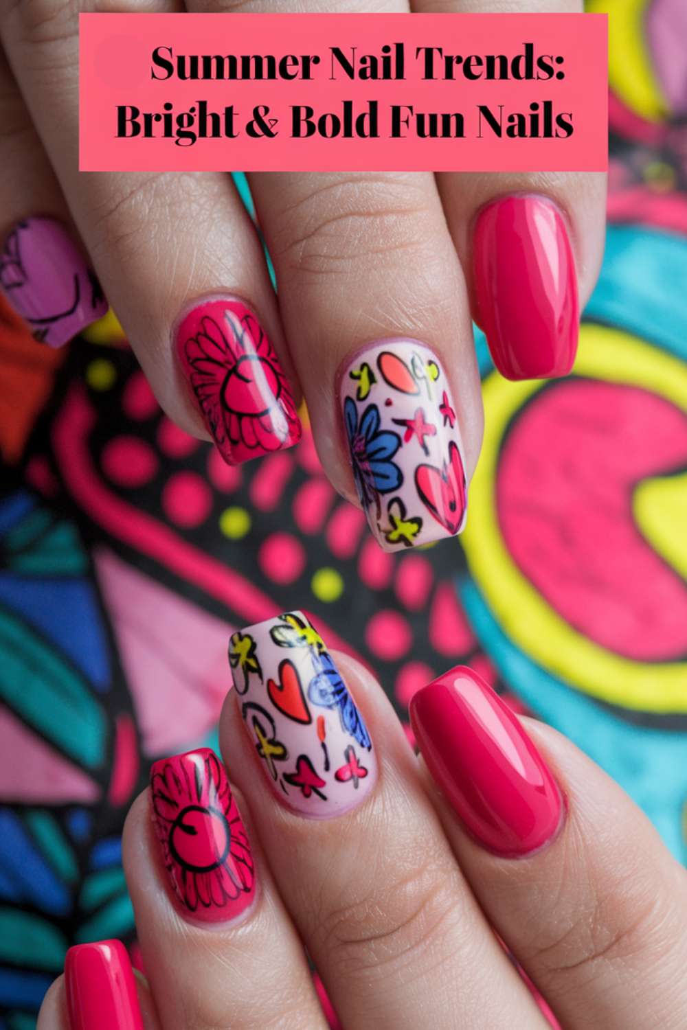 Bright & Bold Fun Nails arts ideas