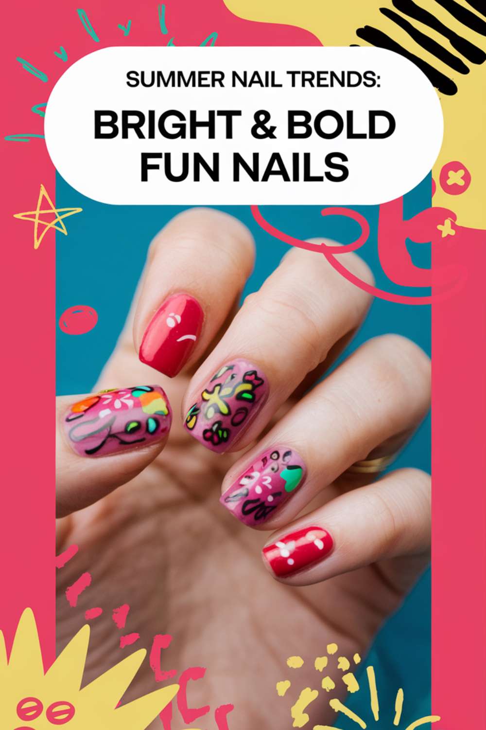 Bright & Bold Fun Nails arts ideas