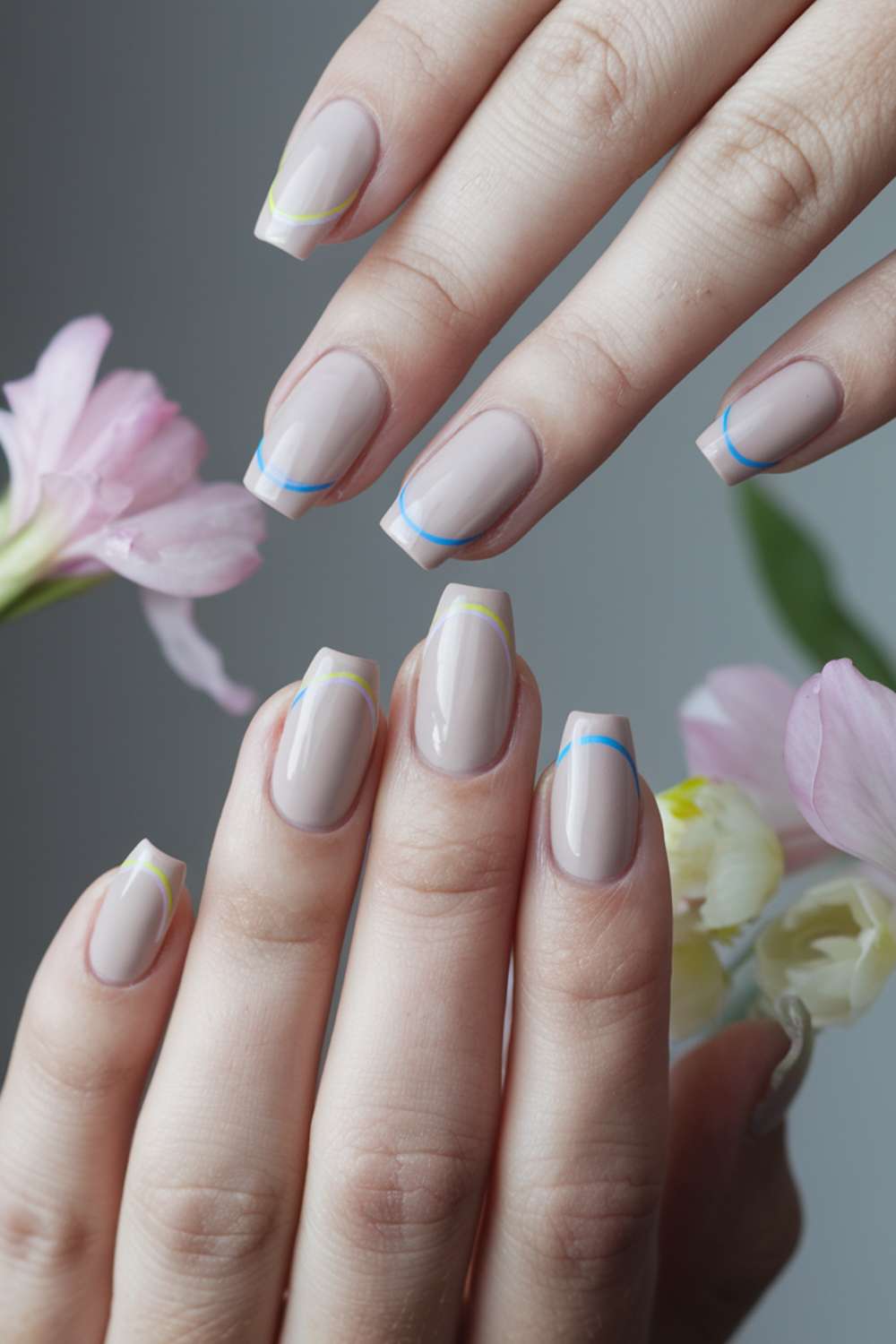 Classic Nude with a Twist Nail Art