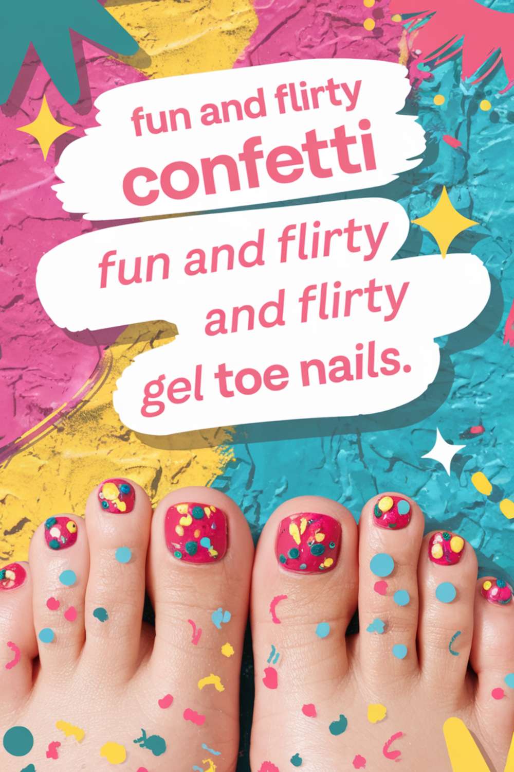 Confetti Gel Toe Nails