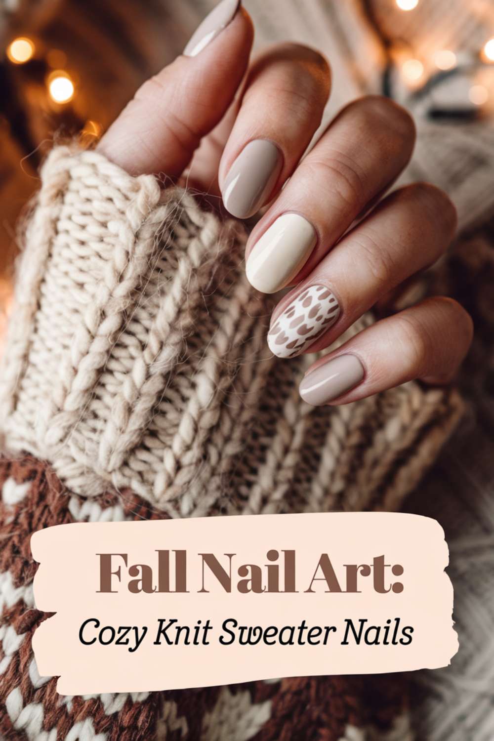 Cozy Knit Sweater Nails art design