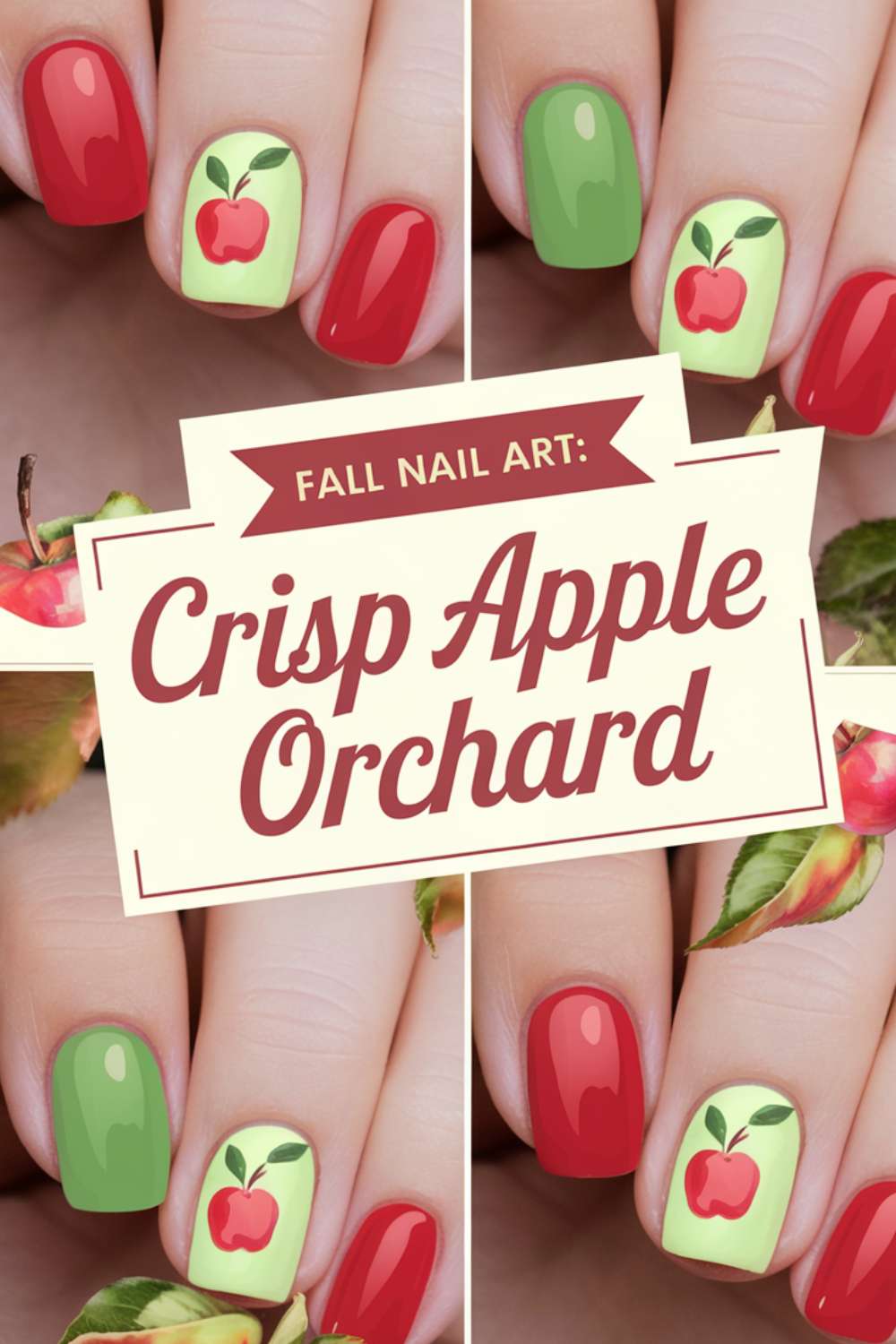 Crisp Apple Orchard nail art design