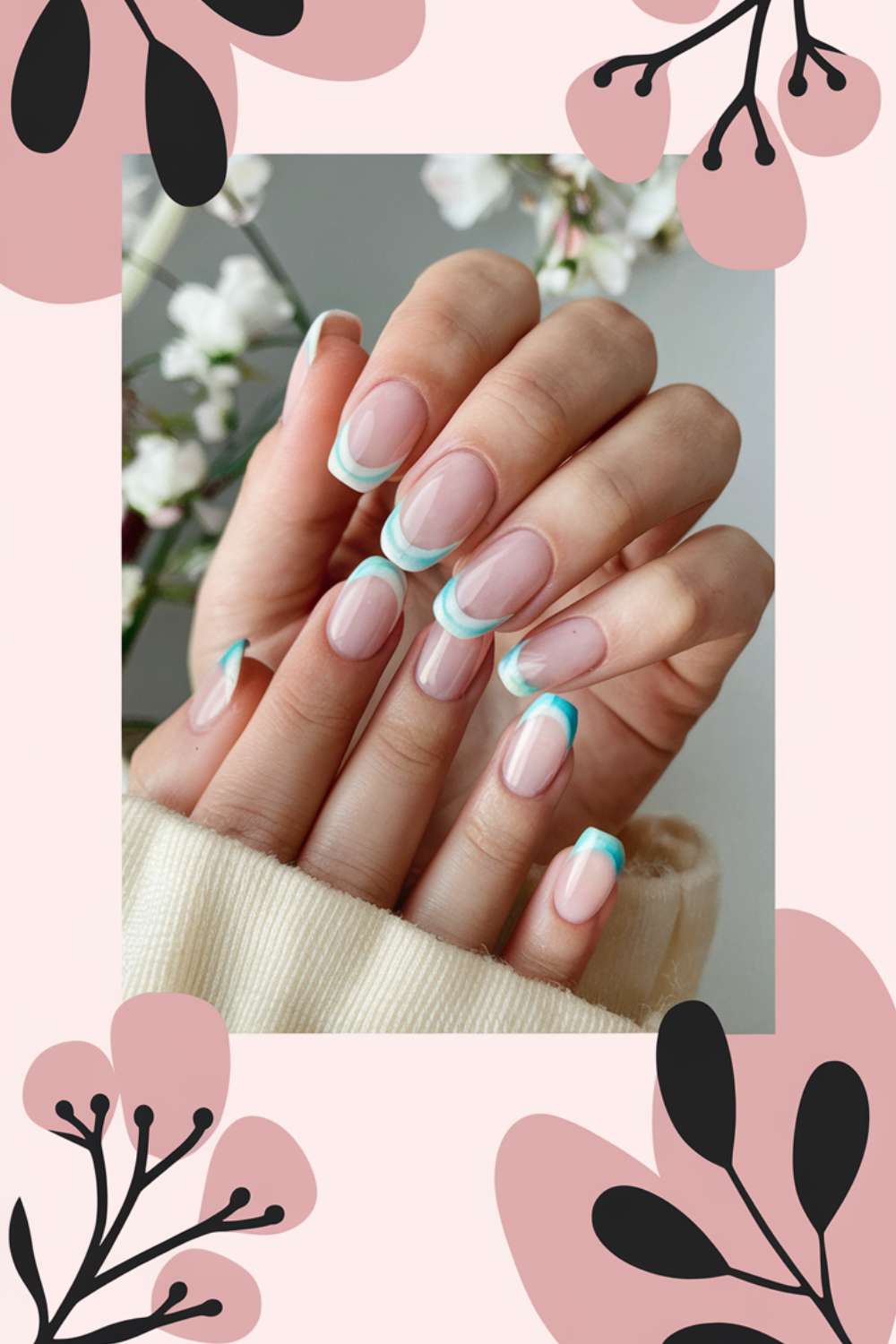 Crisp Minimalist French with a Twist nail art design ideas