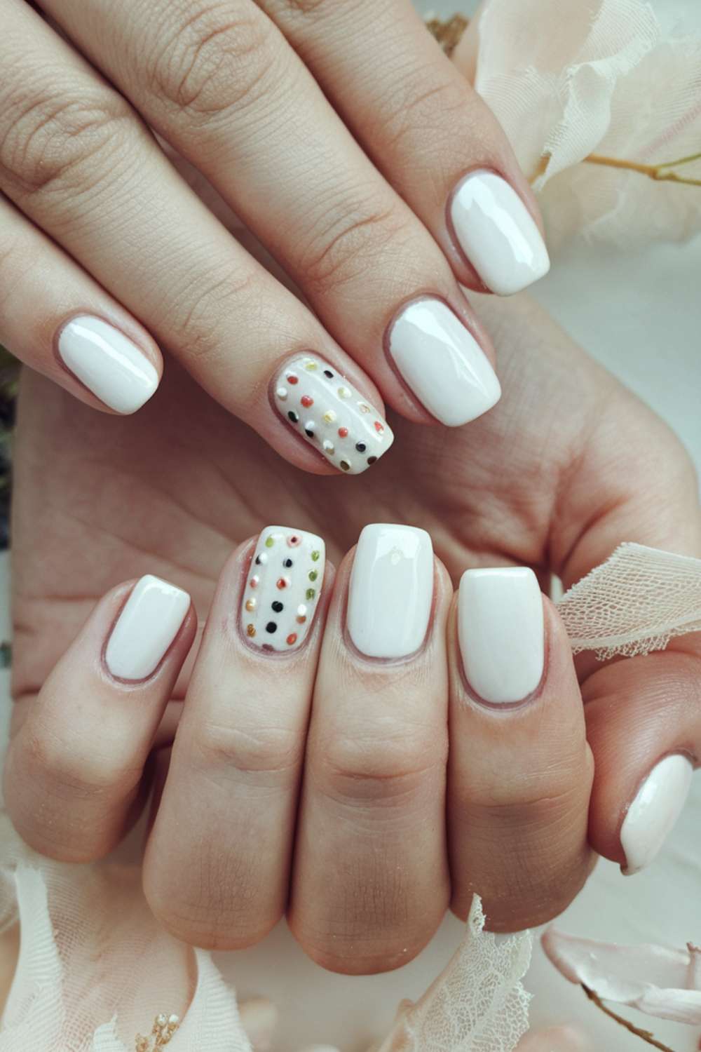 Delicate Dot Accents nail art designs