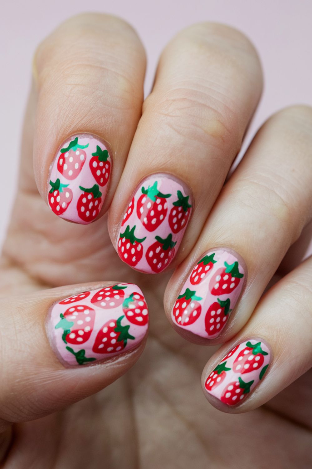 Dotted Strawberry Delight nail art ideas