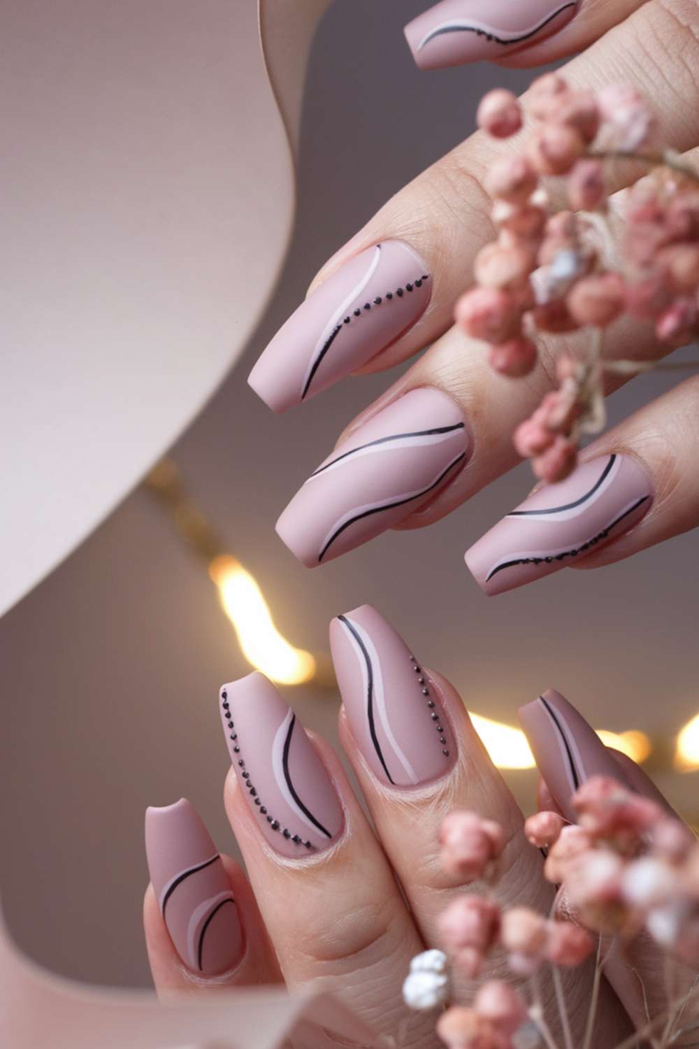 Elegant Nail Art Aesthetic Pink