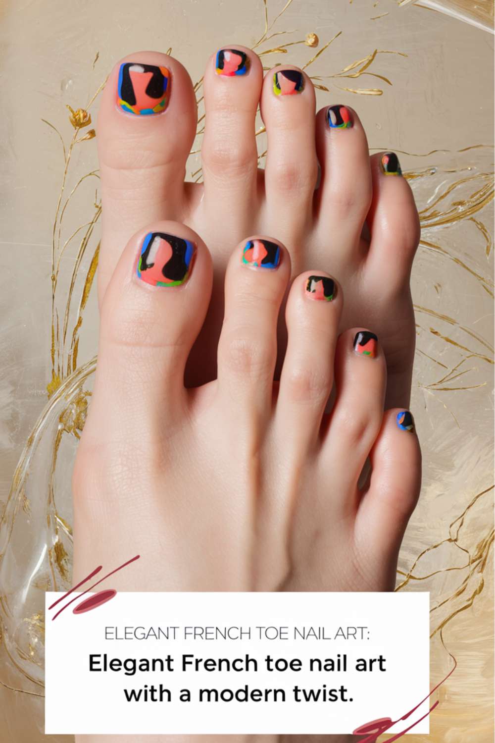 French Toe Nail Art with a Modern Twist