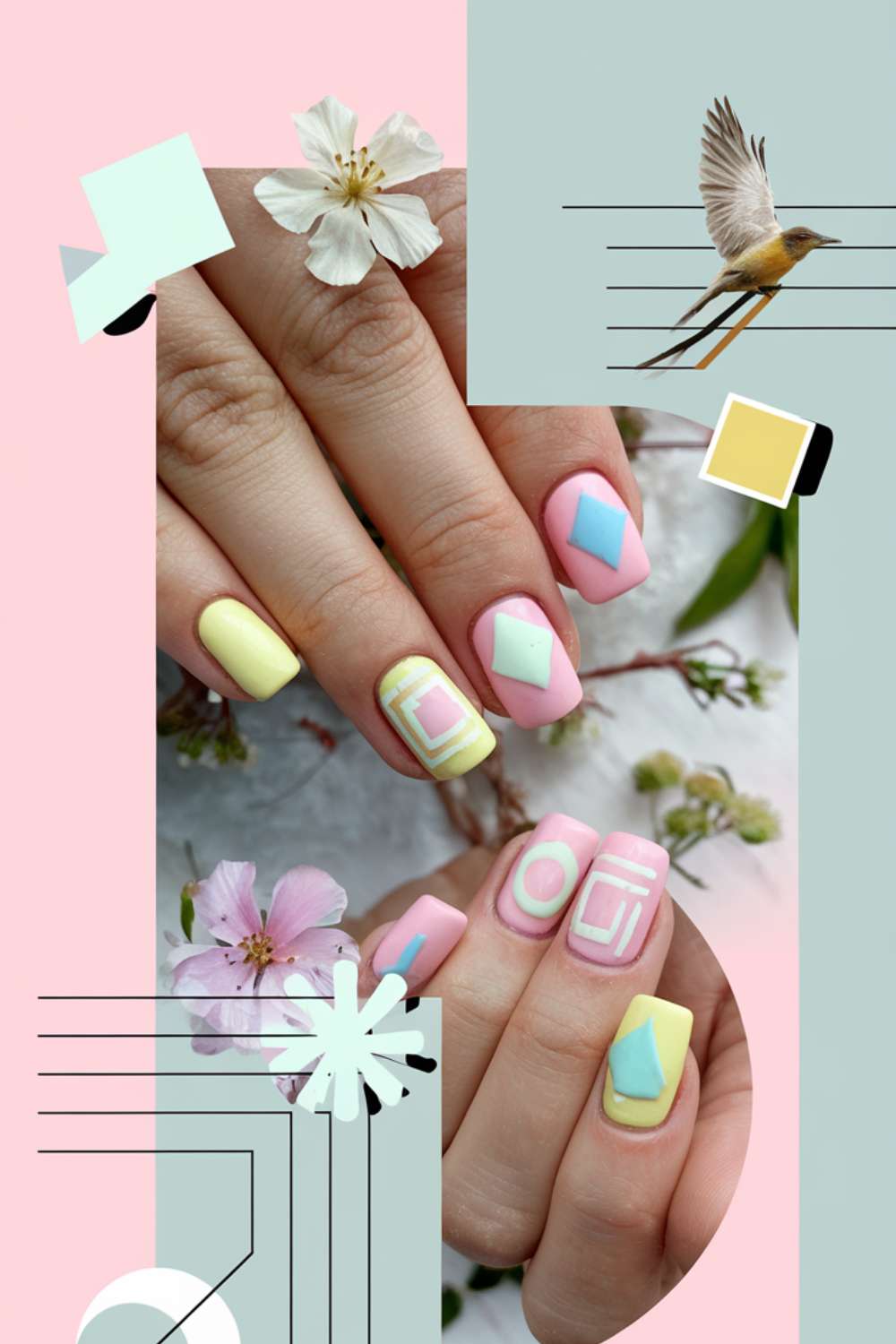 Geometric Elegance nail art design ideas