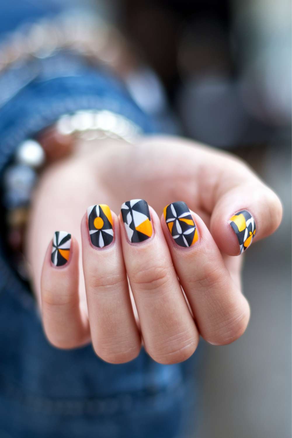 Geometric Genius nail art design ideas