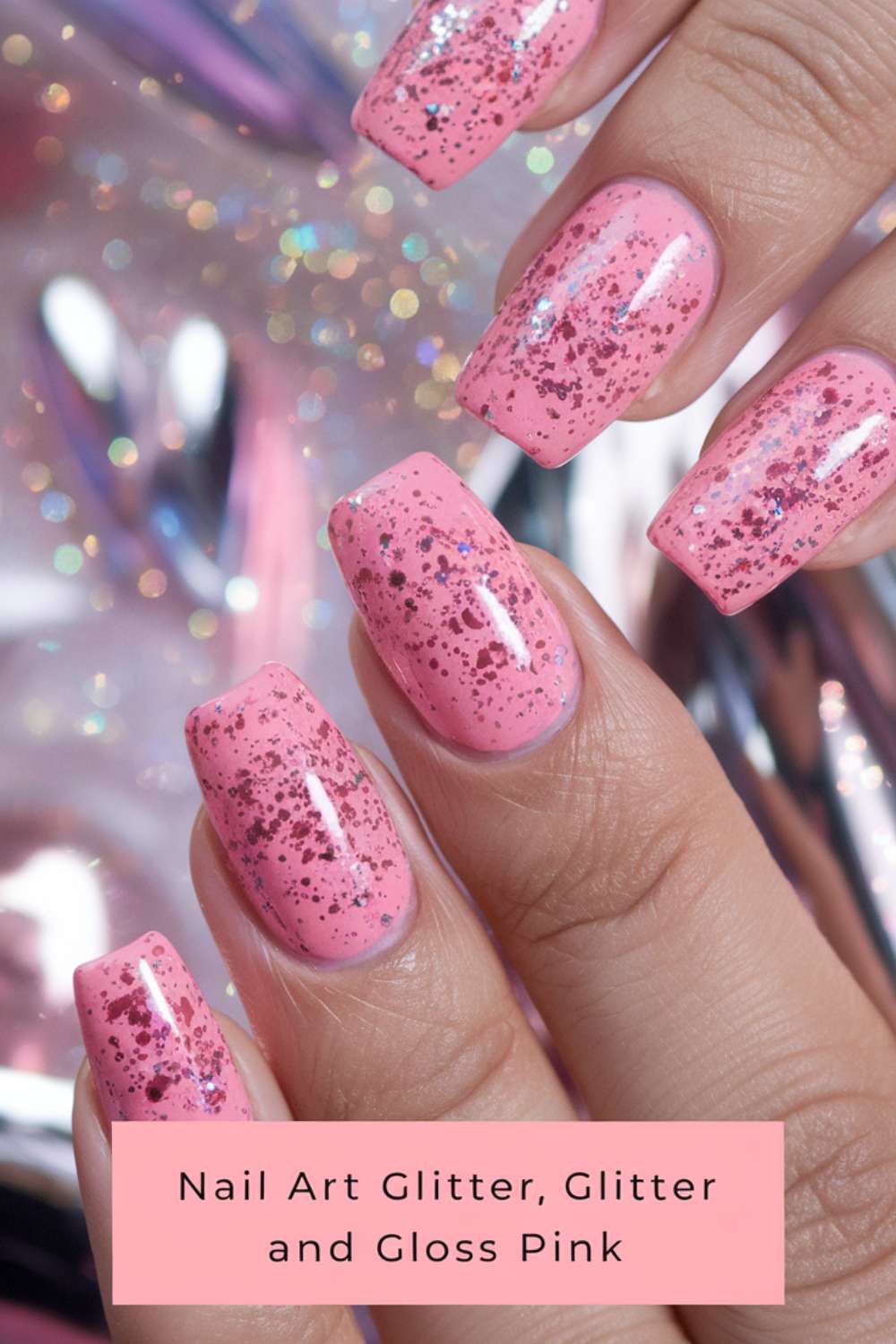 Glitter and Gloss Pink nail arts