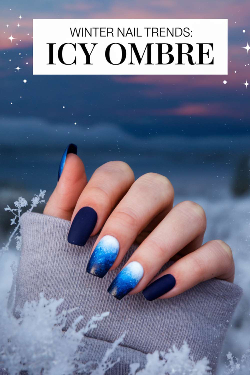 Icy Ombre nail trends