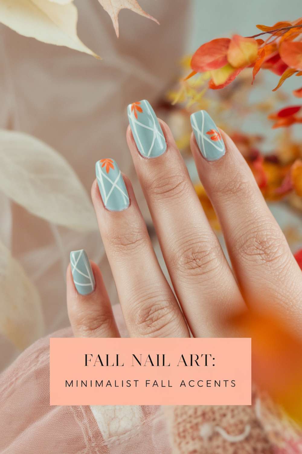 Minimalist Fall Accents nail art design