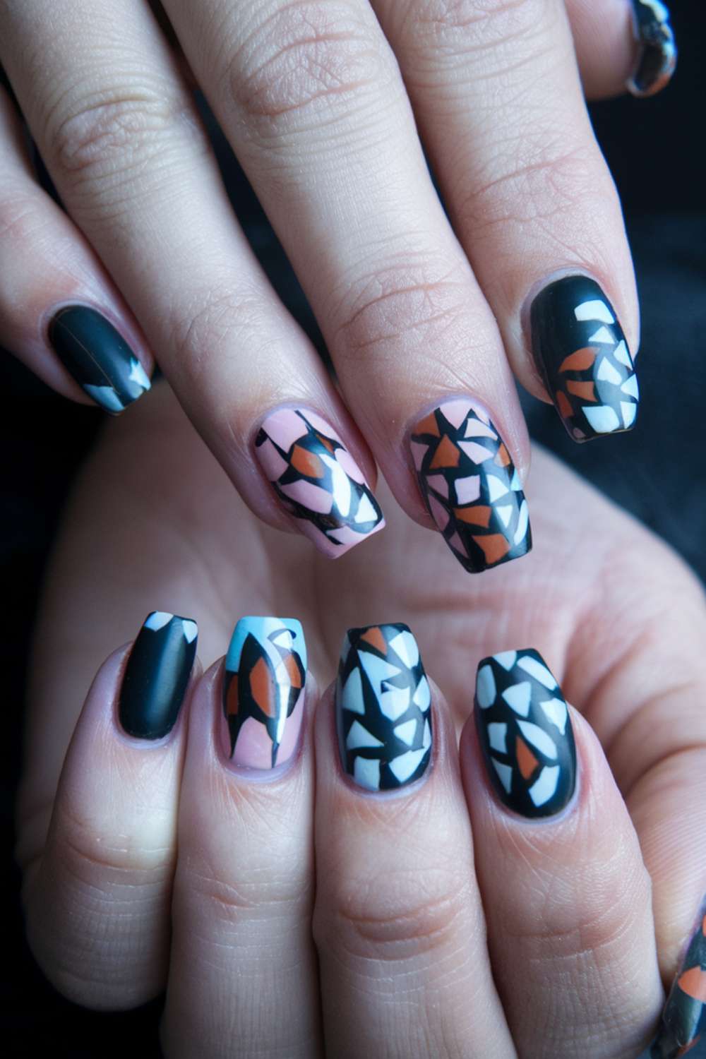 Minimalist Mosaic Art nail designs ideas