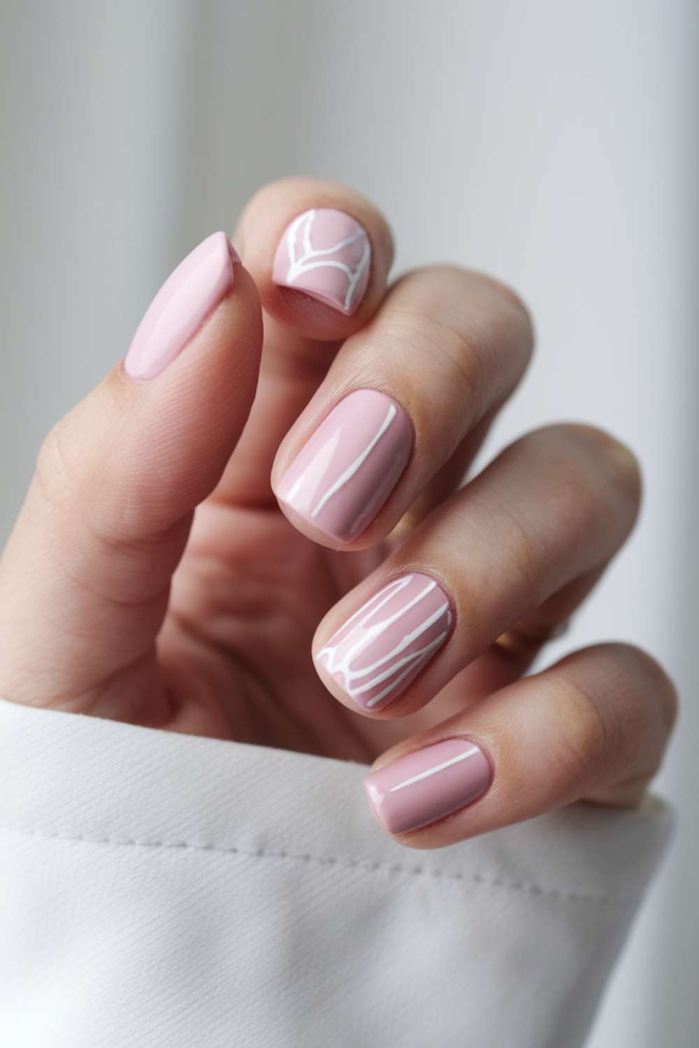 Modern Minimalist Pink nail art
