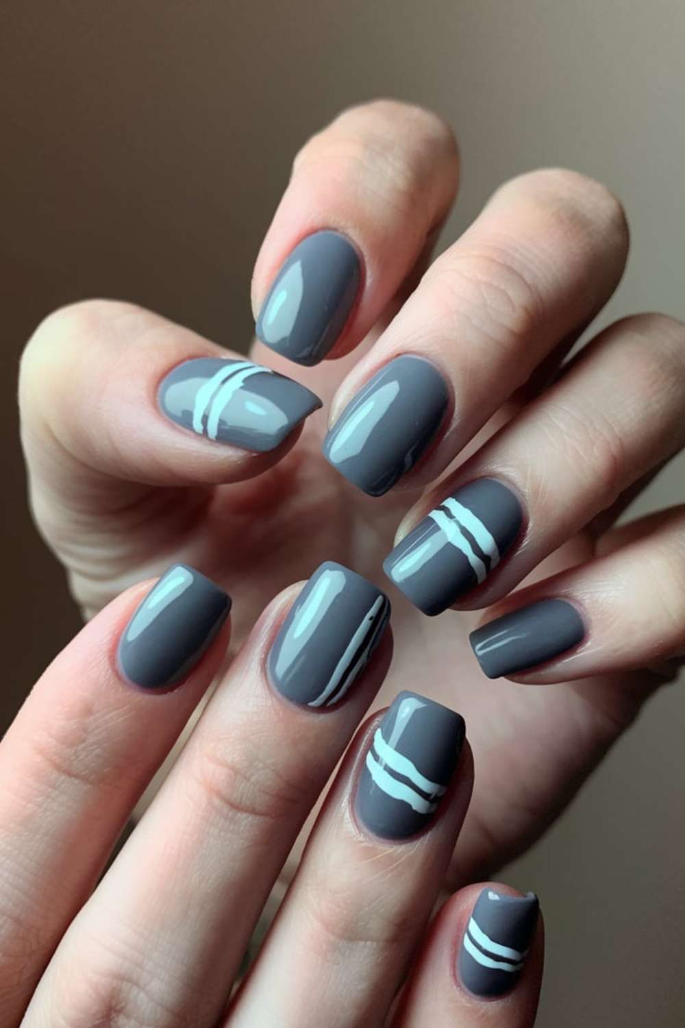 Monochrome Minimalism nail art design