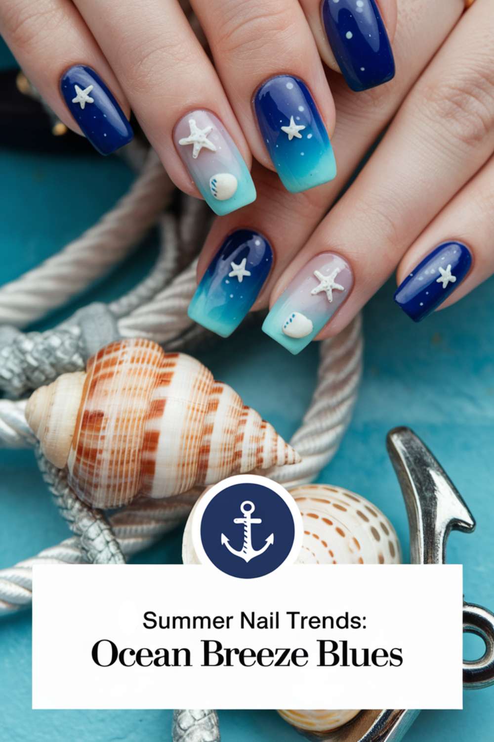 Ocean Breeze Blues nails