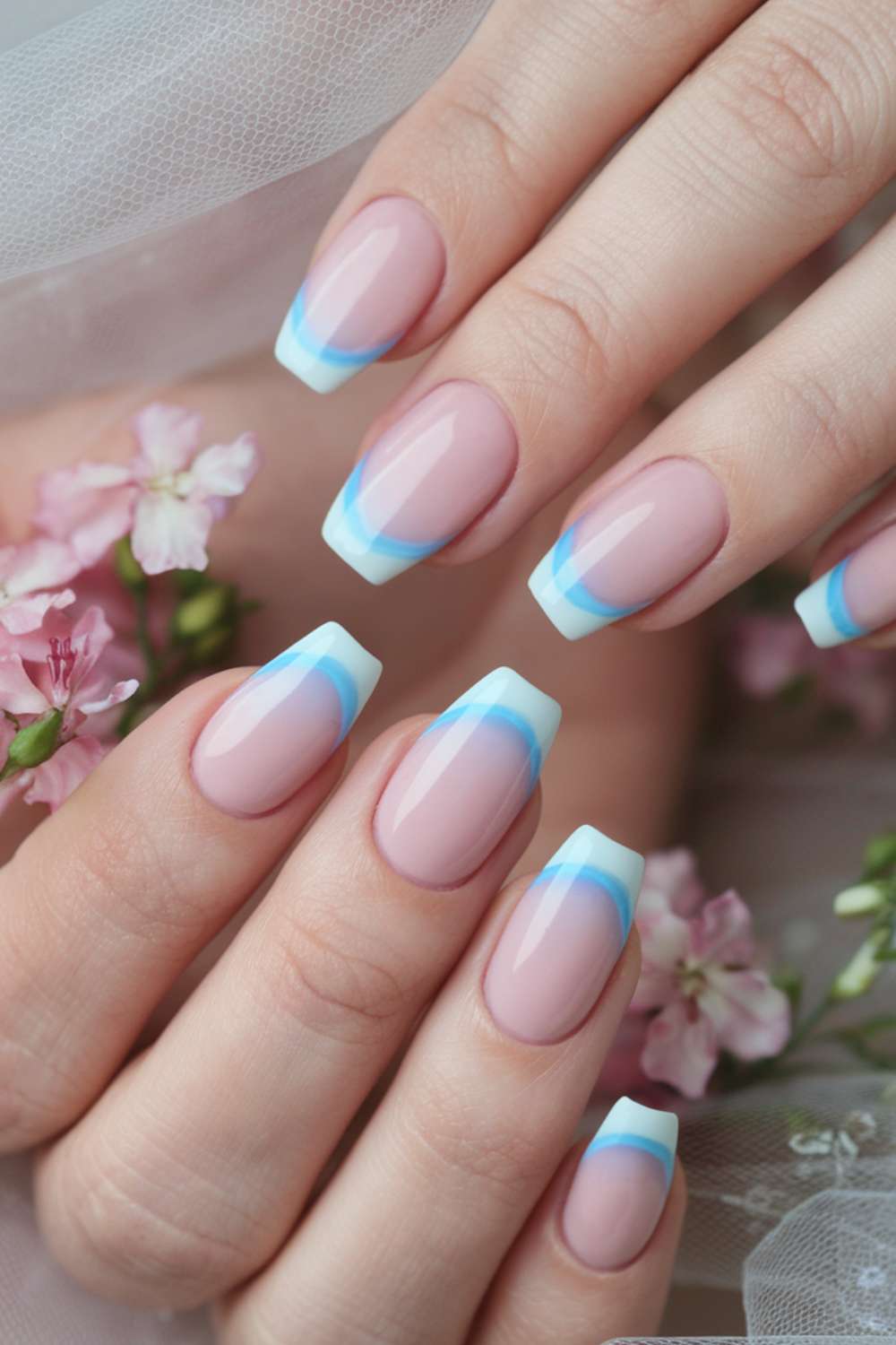 Pastel Gradient French Nails art
