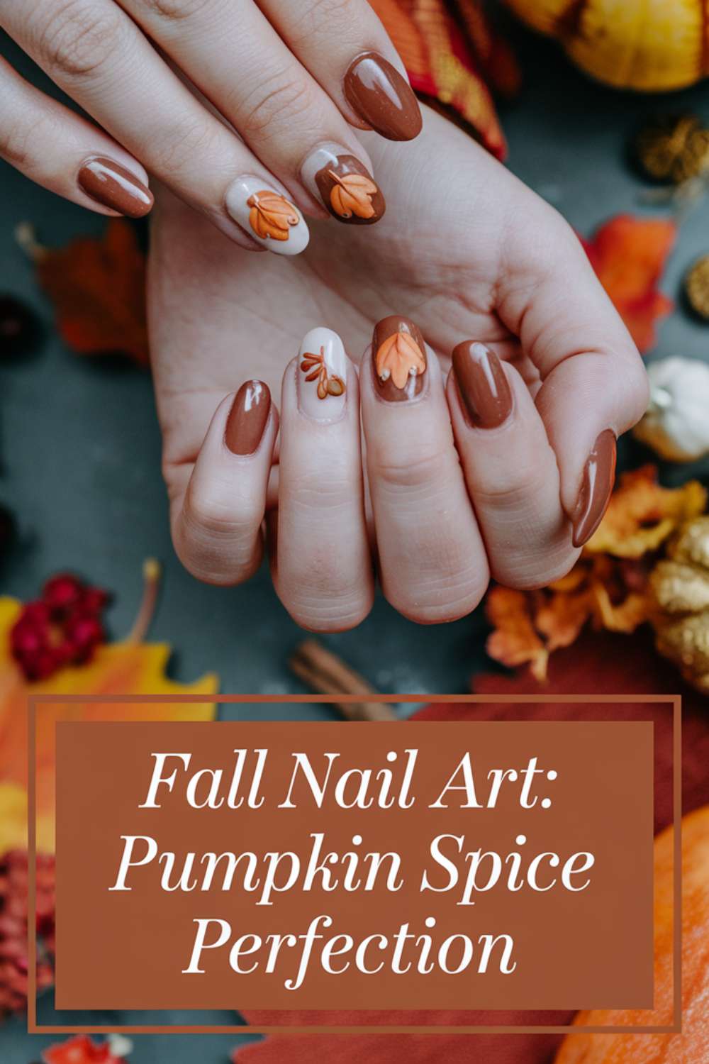 Pumpkin Spice Perfection nail art design ideas