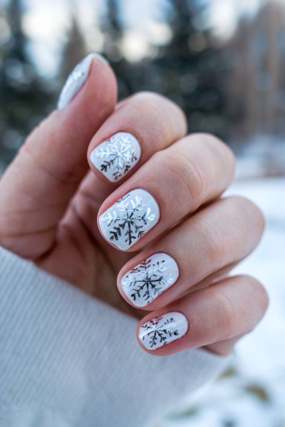 Snowflake Sparkle nail art design trends