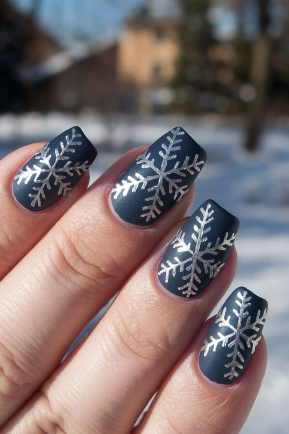 Snowflake Sparkle nail design trends