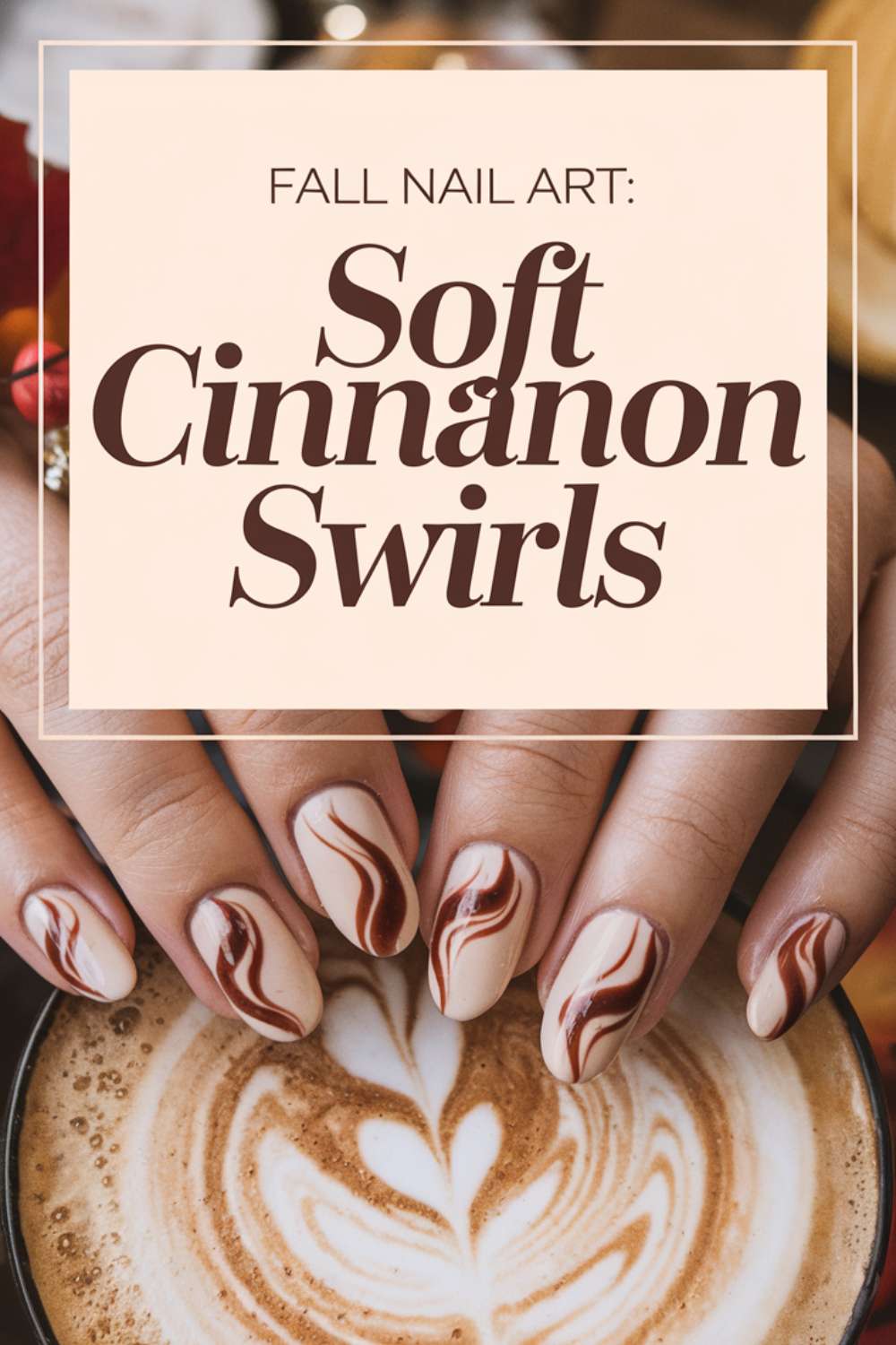 Soft Cinnamon Swirls nail art design