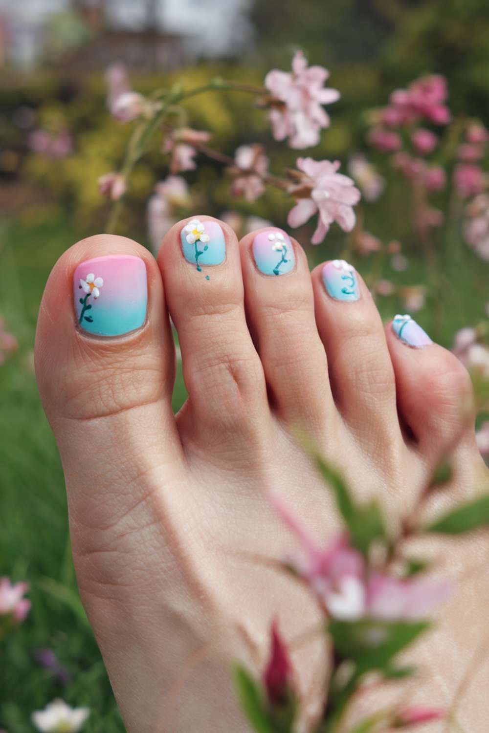 Spring-Inspired Gel Toe Nails Designs