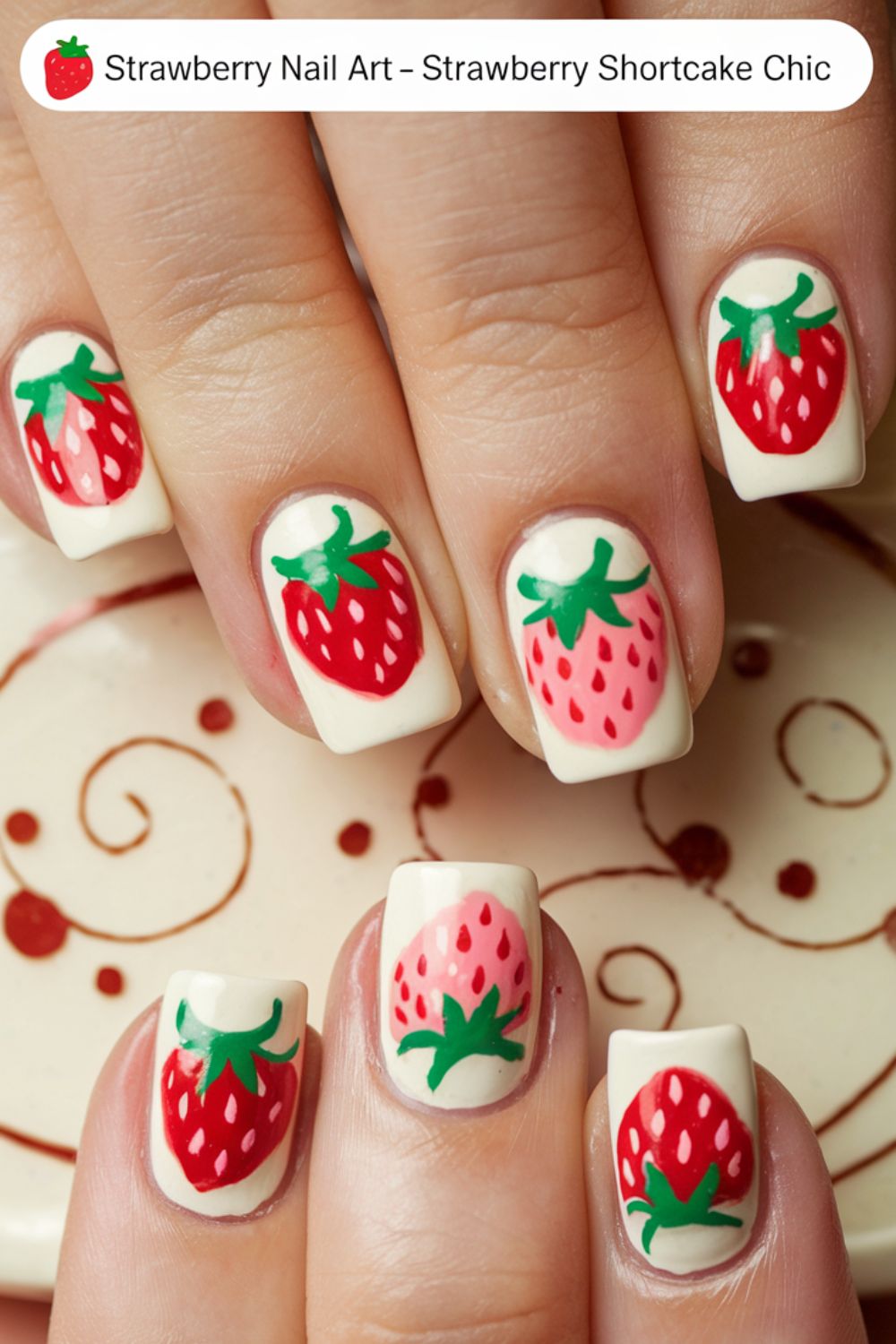 Strawberry Shortcake Chic - nail arts