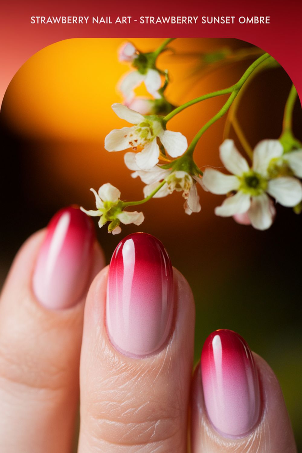 Strawberry Sunset Ombre nail arts ideas
