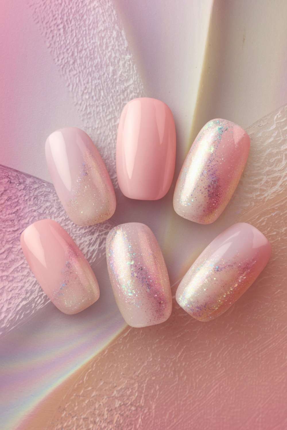 Subtle Nail Art Pink Pastel