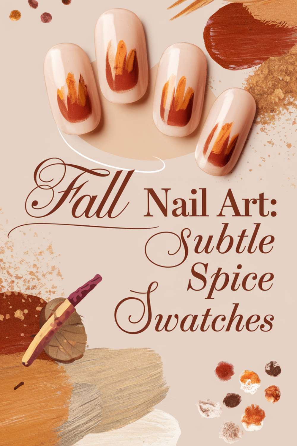 Subtle Spice Swatches nail art design ideas
