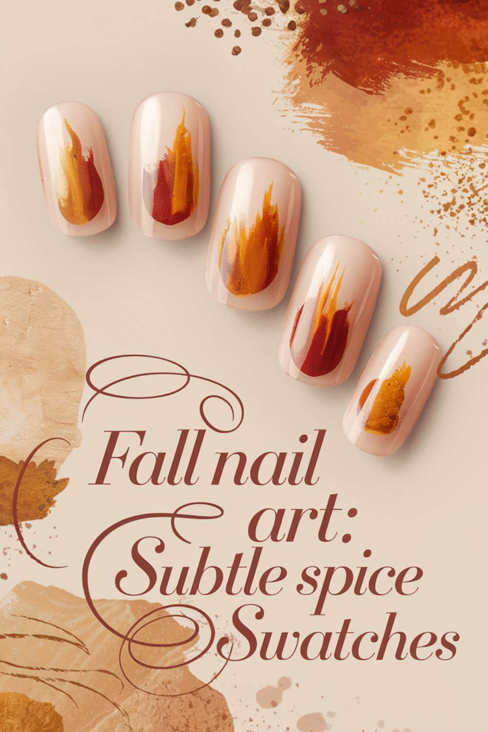 Subtle Spice Swatches nail art design