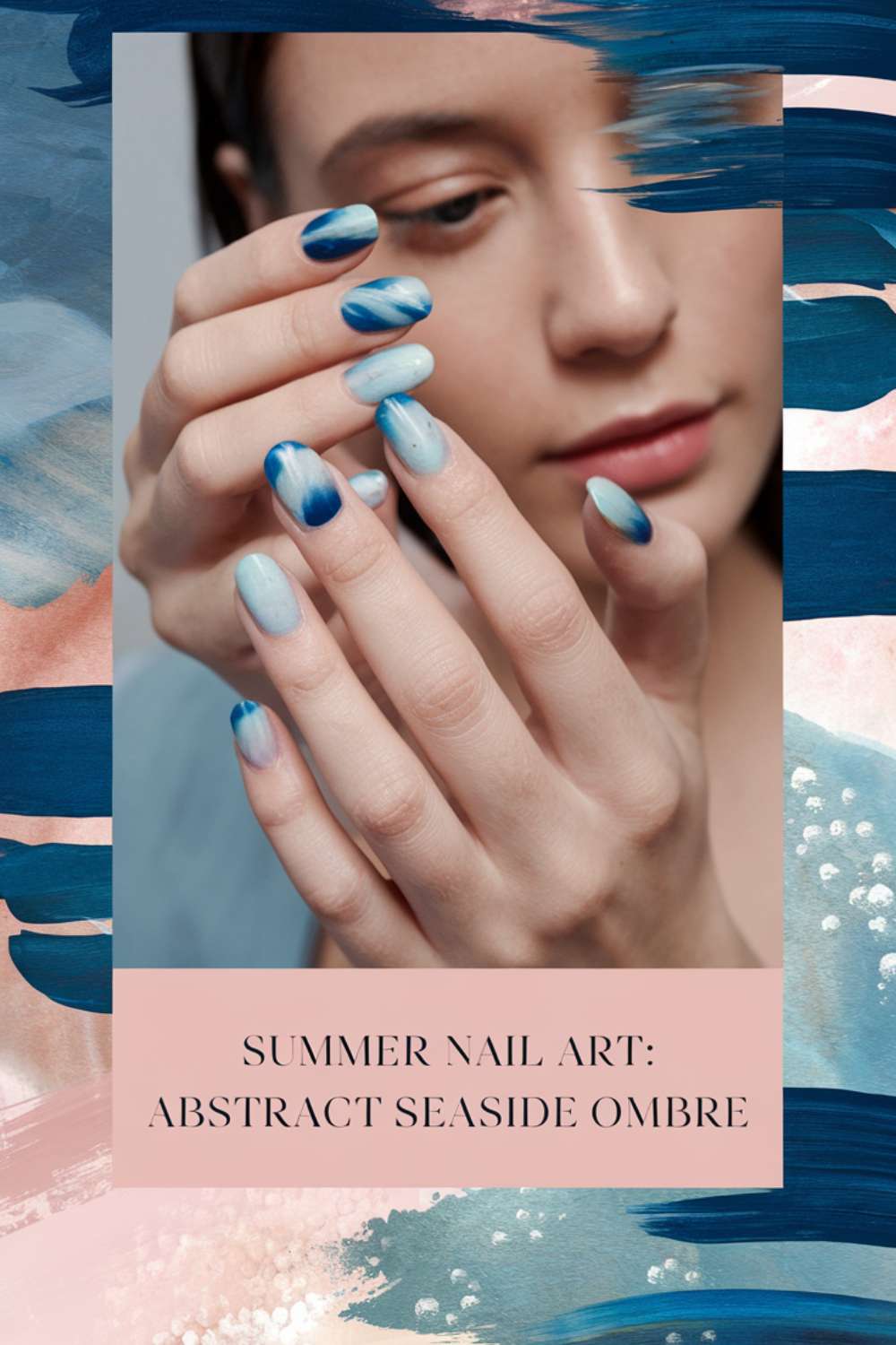Summer - Abstract Seaside Ombre nail art design