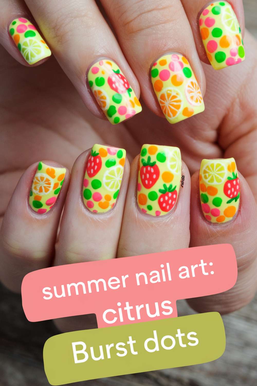 Summer - Citrus Burst Dots nail art design